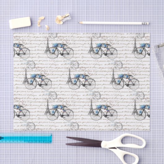 Paris-Fahrrad Forgetmenot Seidenpapier (Handwerk)
