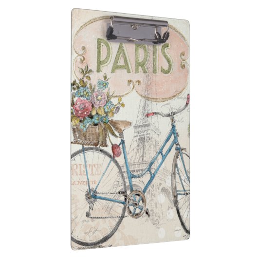 Paris-Fahrrad mit Blumen Klemmbrett (Rechts)