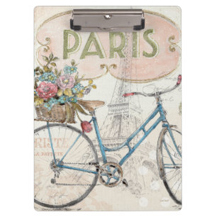 Paris-Fahrrad mit Blumen Klemmbrett