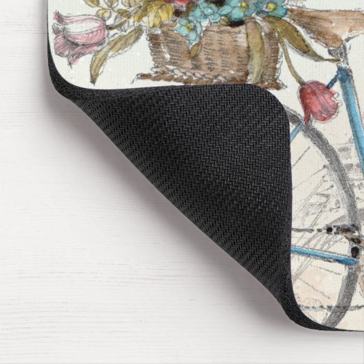 Paris-Fahrrad mit Blumen Mousepad (Ecke)