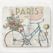 Paris-Fahrrad mit Blumen Mousepad (Vorne)