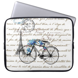 Paris Fahrrad Vergissmeinnicht Laptop-Hülle Laptopschutzhülle