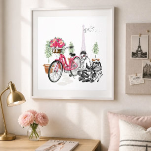 Paris-Fahrradtour-Plakat Poster