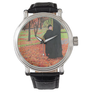 Paris Fallende Blätter Männer beobachten Armbanduhr