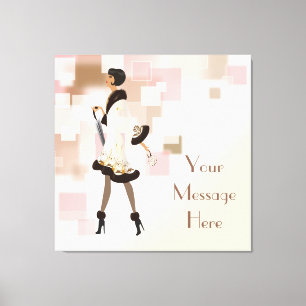 Paris Fashion Model Wrapped Canvas Leinwanddruck