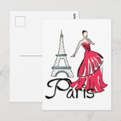 Paris Fashion Postkarte (Vorne/Hinten)