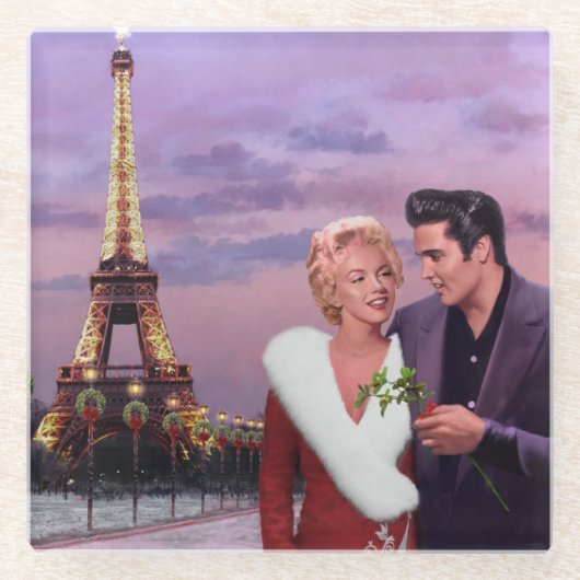 Paris-Feiertag Glasuntersetzer (Vorderseite)