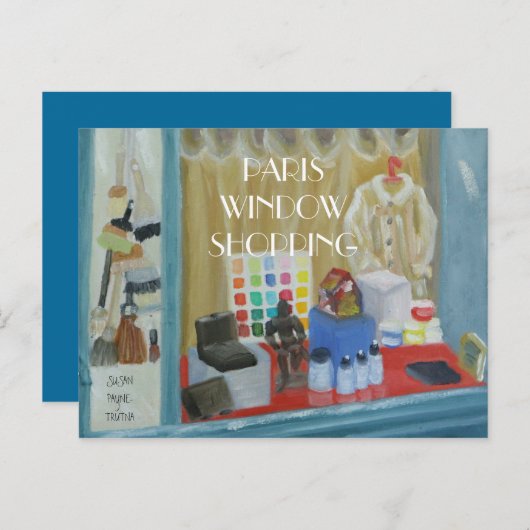 PARIS-FENSTER POSTKARTE (Vorne/Hinten)