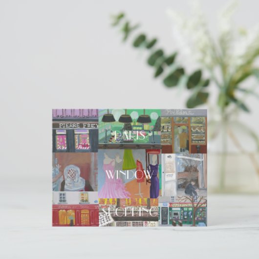 PARIS-FENSTER POSTKARTE (Stehend Vorderseite)