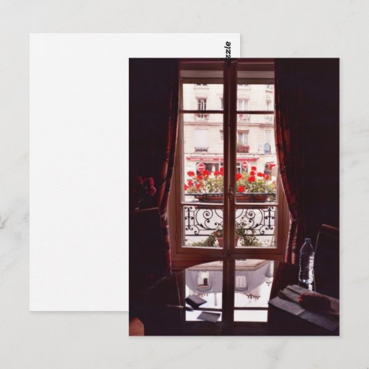 Paris-Fensteransicht Postkarte (Vorne/Hinten)