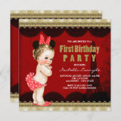 Paris First Birthday Party Einladung (Vorne/Hinten)