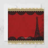 Paris First Birthday Party Einladung (Rückseite)