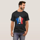 Paris Flag Eiffel Tower French Souvenir Vive La Fr T-Shirt (Vorne ganz)