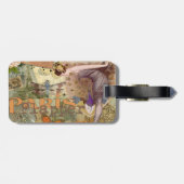 Paris Flapper Art Deco Pfau Vintage Gepäckanhänger (Rückseite horizontal)