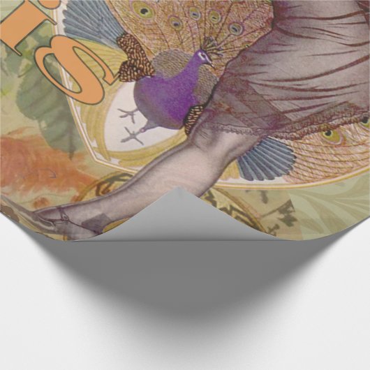 Paris Flapper Art Deco Vintag Geschenkpapier (Ecke)