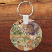 Paris Flapper Art Deco Vintag Schlüsselanhänger (Vorderseite)