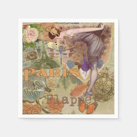 Paris Flapper Art Deco Vintag Serviette (Vorderseite)
