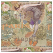 Paris Flapper Art Deco Vintag Stoff (Nahaufnahme)