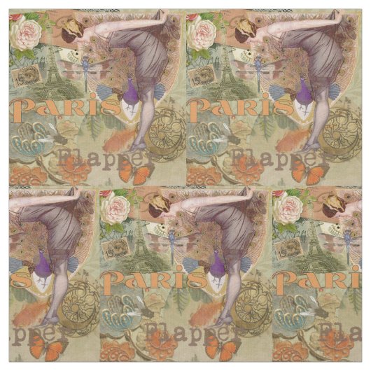 Paris Flapper Art Deco Vintag Stoff (Muster)