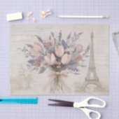 Paris Floral Bouquet Vintage French Ephemera Seidenpapier (Handwerk)