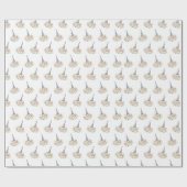 Paris Floral Wrapping Paper - White Geschenkpapier (Flach)