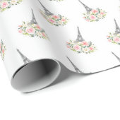 Paris Floral Wrapping Paper - White Geschenkpapier (Rolleneckpunkt)