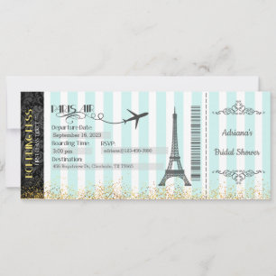 Paris Flugticket-Einladung, Geburtstag, Hochzeit Einladung