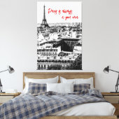 Paris Foto Dekoration in Schwarz und Weiß mit Zita Leinwanddruck (Insitu (Schlafzimmer))