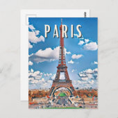 Paris Foto Vintage Postkarte (Vorne/Hinten)