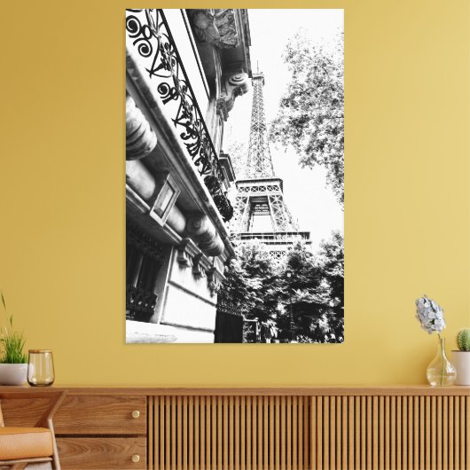 Paris Fotografy Decor in Schwarz und Weiß Leinwanddruck (Insitu (Wohnzimmer))