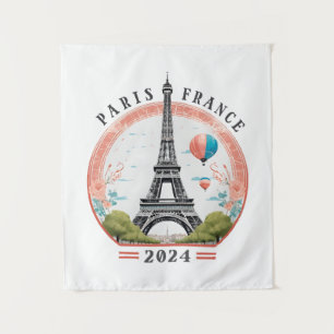 Paris France 2024 Tapestrys, Eiffelturm Wandteppich