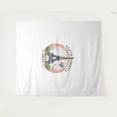 Paris France 2024 Tapestrys, Eiffelturm Wandteppich (Vorderseite (Horizontal))