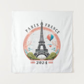 Paris France 2024 Tapestrys, Eiffelturm Wandteppich (Vorderseite)