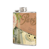 Paris France Antique Artwork Collage Eiffel Franzö Flachmann (Links)