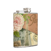 Paris France Antique Artwork Collage Eiffel Franzö Flachmann (Rechts)