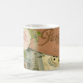 Paris France Antique Artwork Collage Eiffel Franzö Kaffeetasse (Mittel)