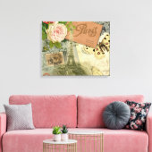 Paris France Antique Artwork Collage Eiffel Franzö Leinwanddruck (Insitu (Wohnzimmer))