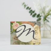 Paris France Antique Artwork Collage Eiffel Franzö Postkarte (Stehend Vorderseite)