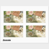 Paris France Antique Artwork Collage Eiffel Franzö Rechteckiger Aufkleber (Blatt)