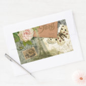 Paris France Antique Artwork Collage Eiffel Franzö Rechteckiger Aufkleber (Umschlag)