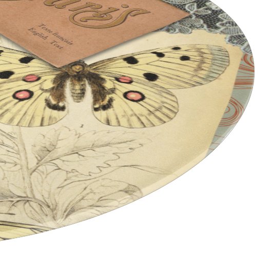 Paris France Antique Artwork Collage Eiffel Franzö Schneidebrett (Ecke)