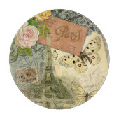 Paris France Antique Artwork Collage Eiffel Franzö Schneidebrett (Vorderseite)