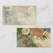 Paris France Antique Artwork Collage Eiffel Franzö Visitenkarte (Vorne/Hinten)