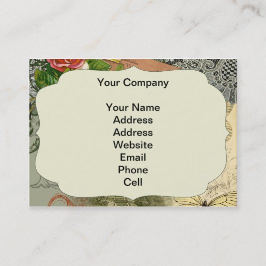 Paris France Antique Artwork Collage Eiffel Franzö Visitenkarte (Vorderseite)