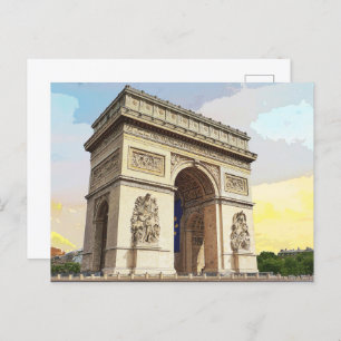 Paris France Arc De Triomphe Architecture Postkarte