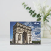 Paris France Arc De Triomphe Travel Foto Postkarte (Stehend Vorderseite)