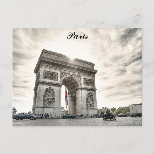 Paris France Arc De Triomphe Travel Foto Postkarte (Vorderseite)