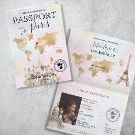 Paris France Birthday Passport - Karte