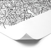 Paris France Blue Water Street Map Poster (Ecke)