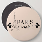 PARIS FRANCE BUTTON (Vorne & Hinten)